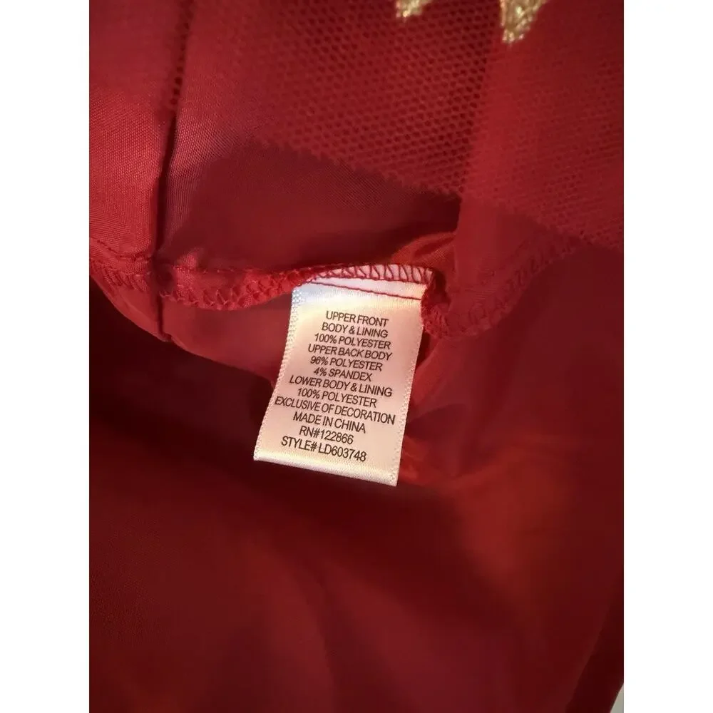 Zunie Red Christmas Sequins Reindeer Dress Tulle Girls Sz 5 NWT $74